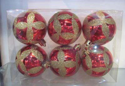 廠家定做6公分亮光彩繪圣誕球 可以定做logo圖片_高清圖_細(xì)節(jié)圖-義烏市滕達(dá)工藝品廠 -