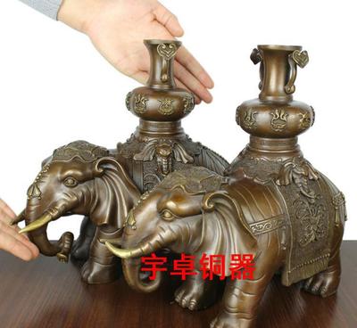 【宇卓純銅動物擺件平安吉祥大象、 商務禮品花瓶對象工藝品招財】價格_廠家_圖片 -